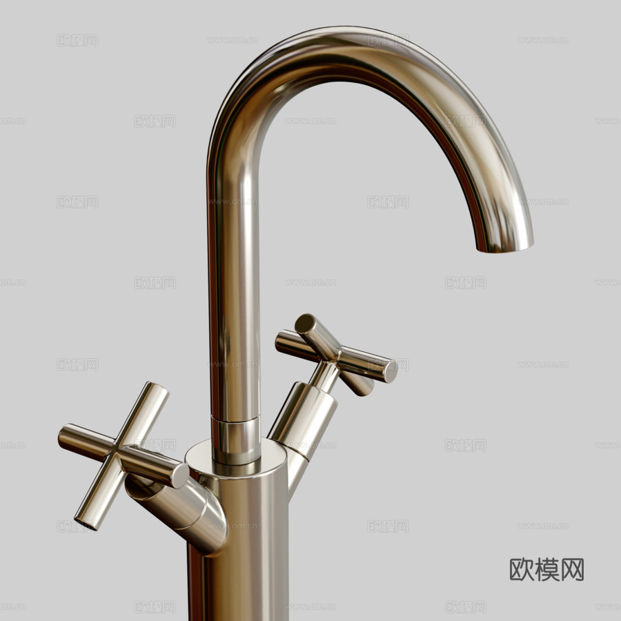 Exira单孔盆龙头带弹出式排水口3d模型下载（渲染图2）