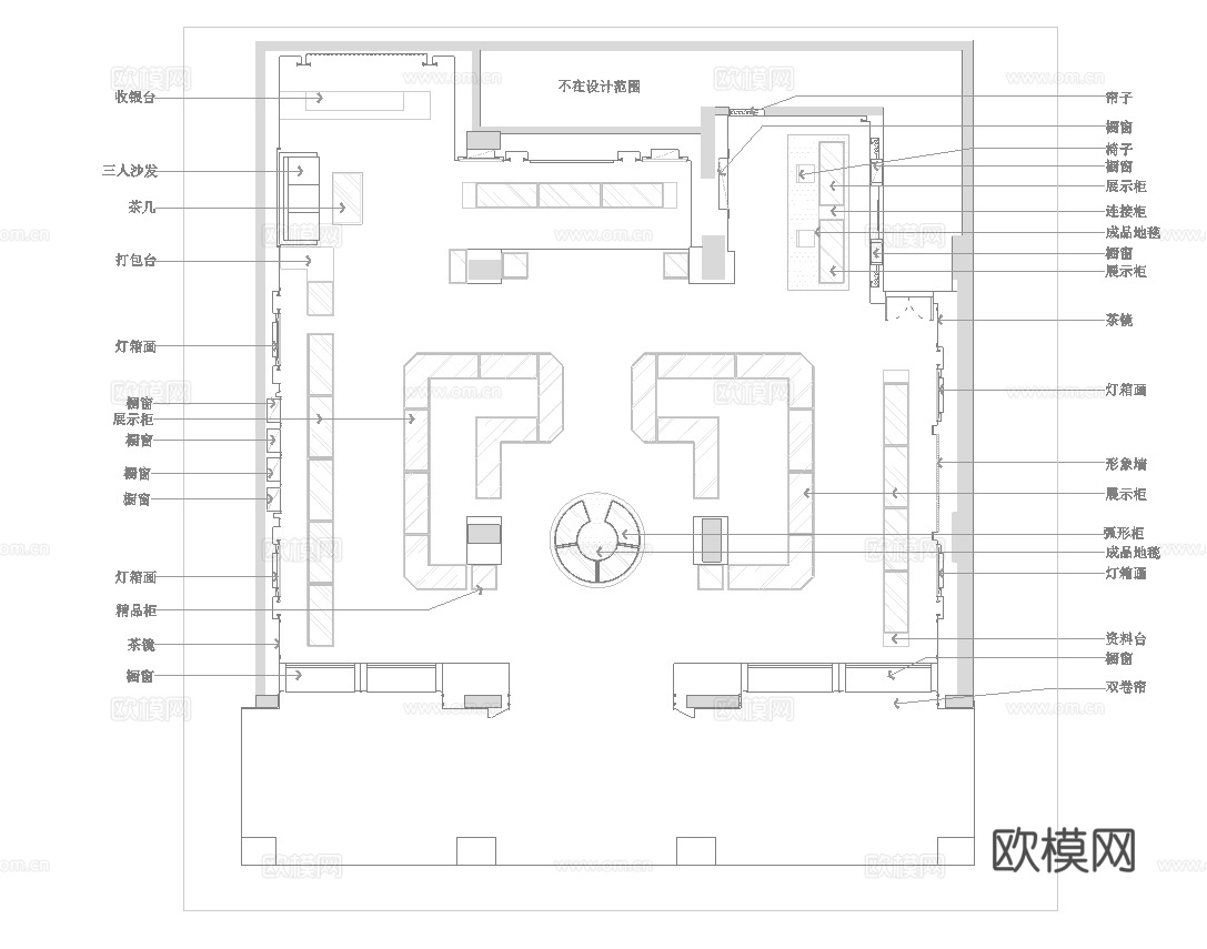 珠宝店 最新全套施工图设计cad施工图