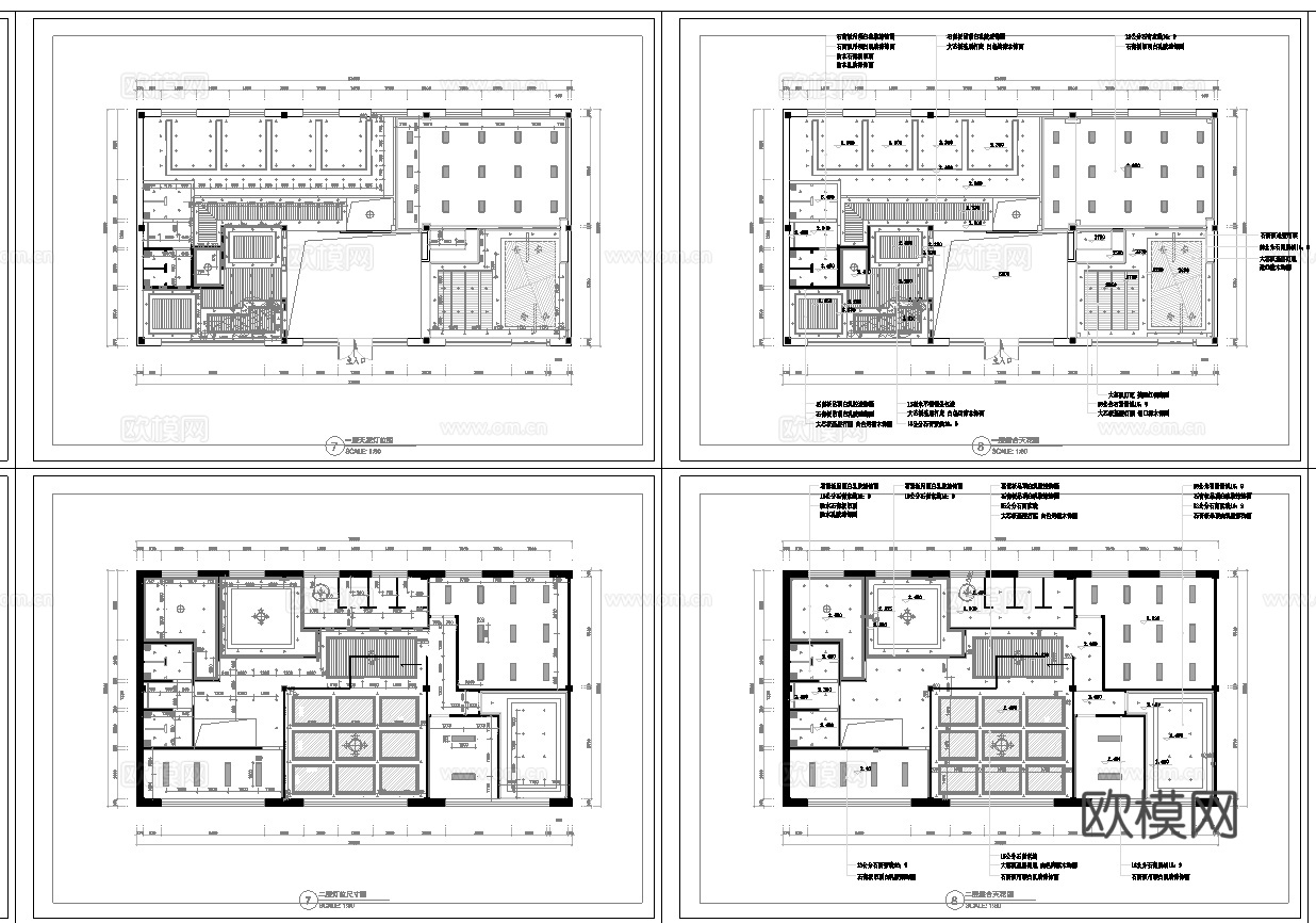 创意婚纱店 最新平面施工图设计cad施工图