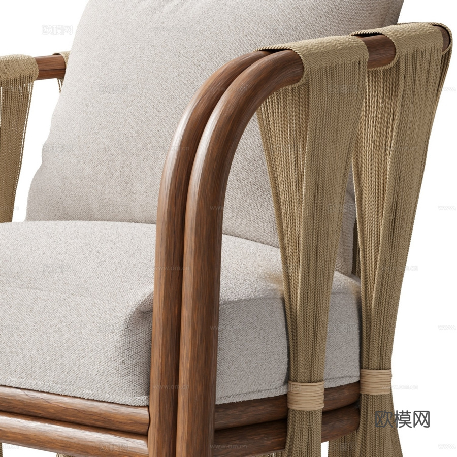 带绳索扶手椅灯 Palecek3d模型下载（渲染图5）