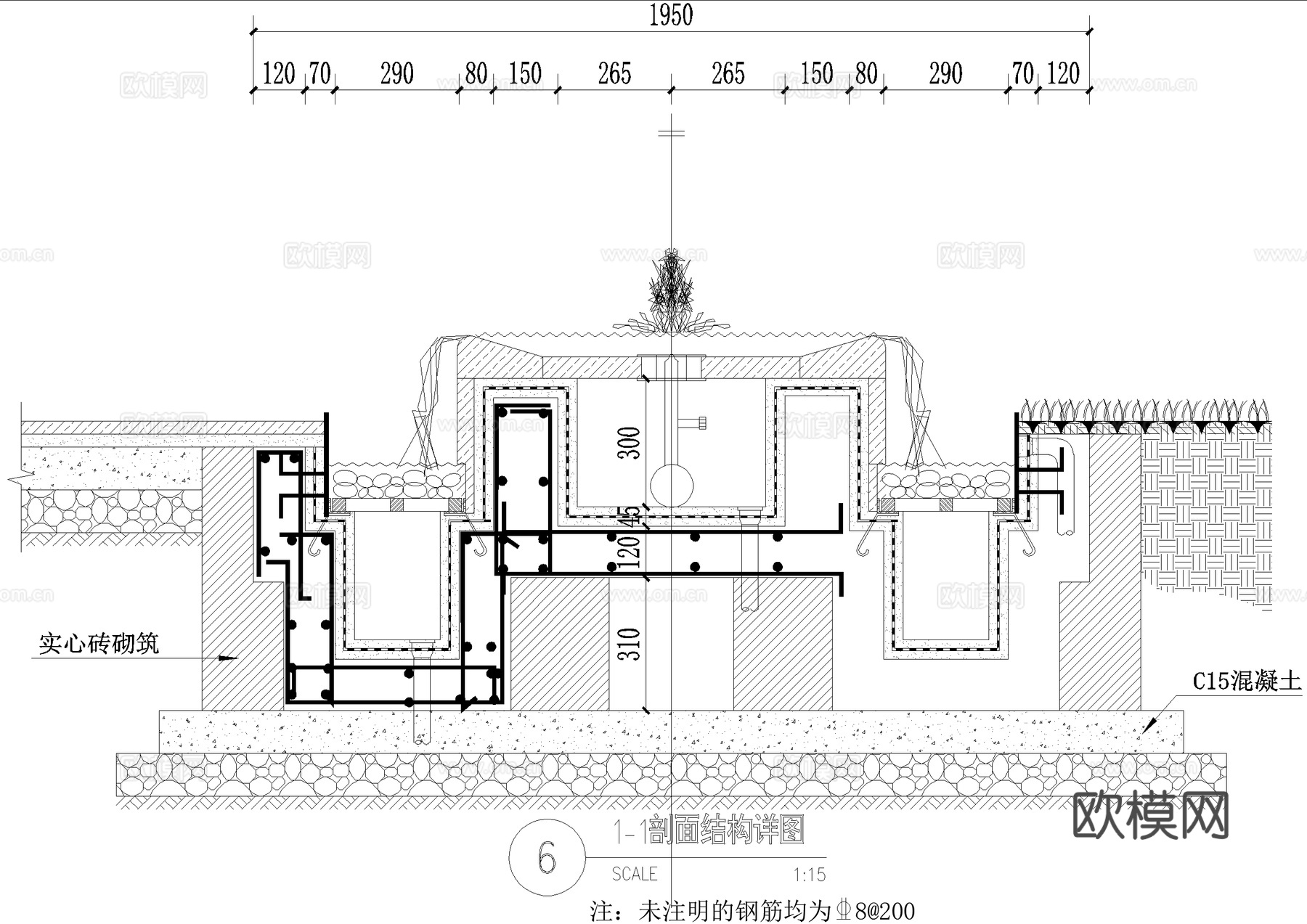 水景 喷泉 镜面水景 涌泉 跌水叠水 水池cad施工图