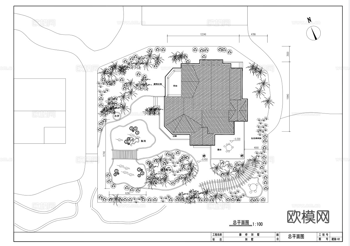 别墅自建房 最新全套施工图 效果图设计cad施工图