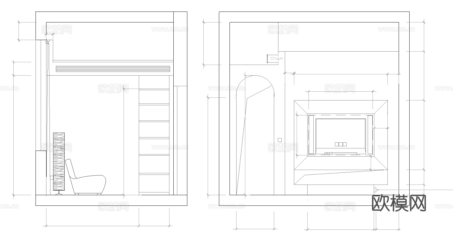 创意婚纱店 最新全套施工图设计cad施工图