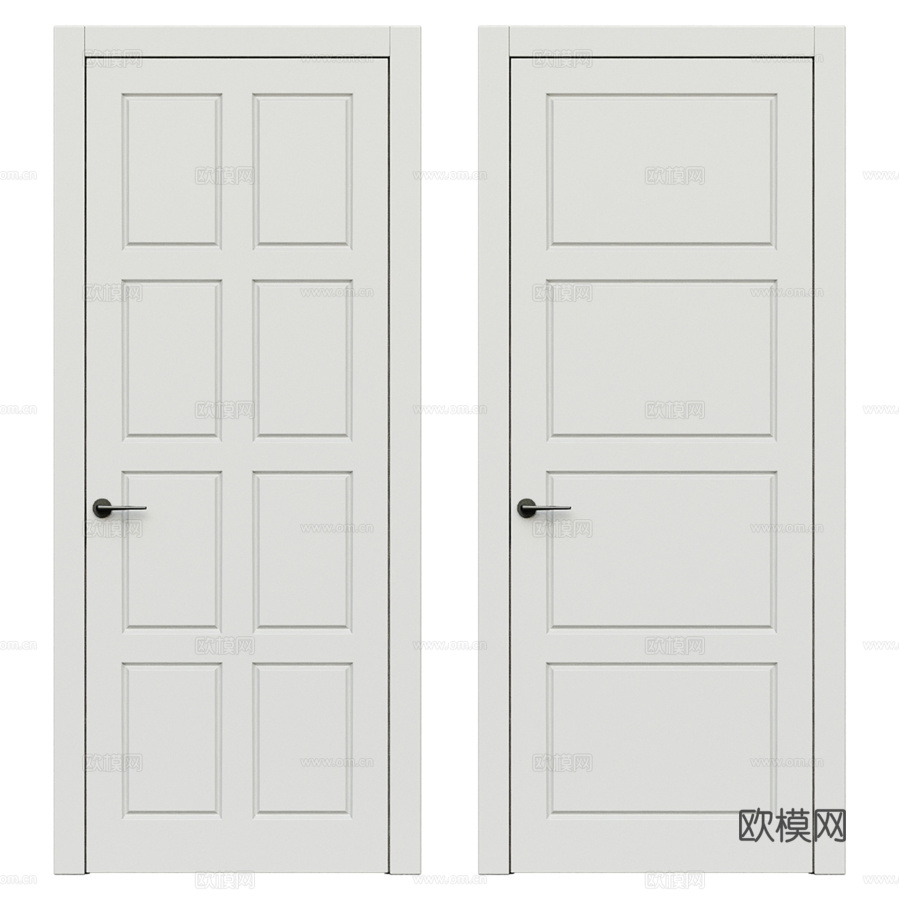 经典门 - 内门060 - 新古典门3d模型下载（渲染图4）