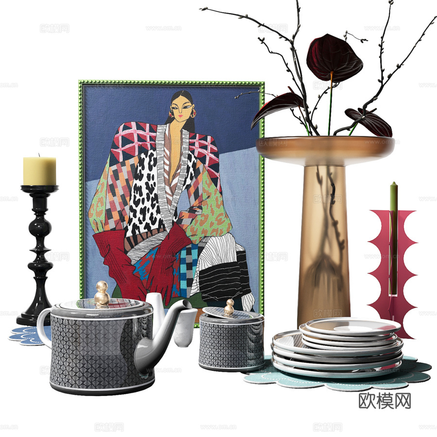 装饰桌组3d模型