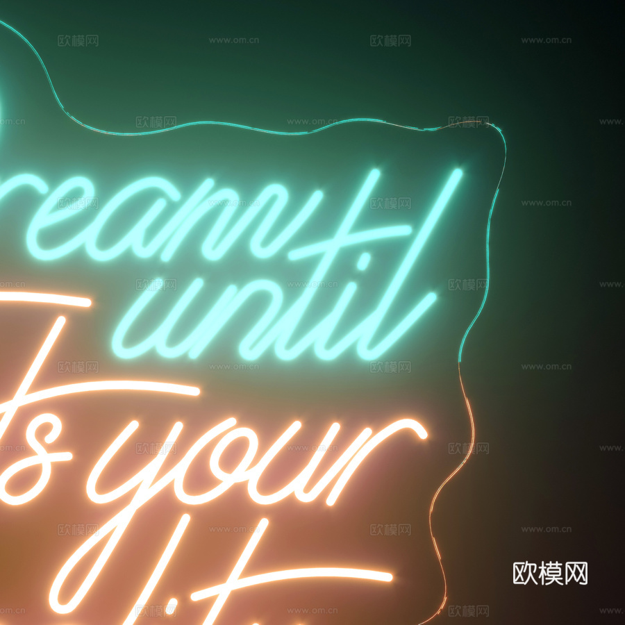 200款霓虹灯模块套装3d模型