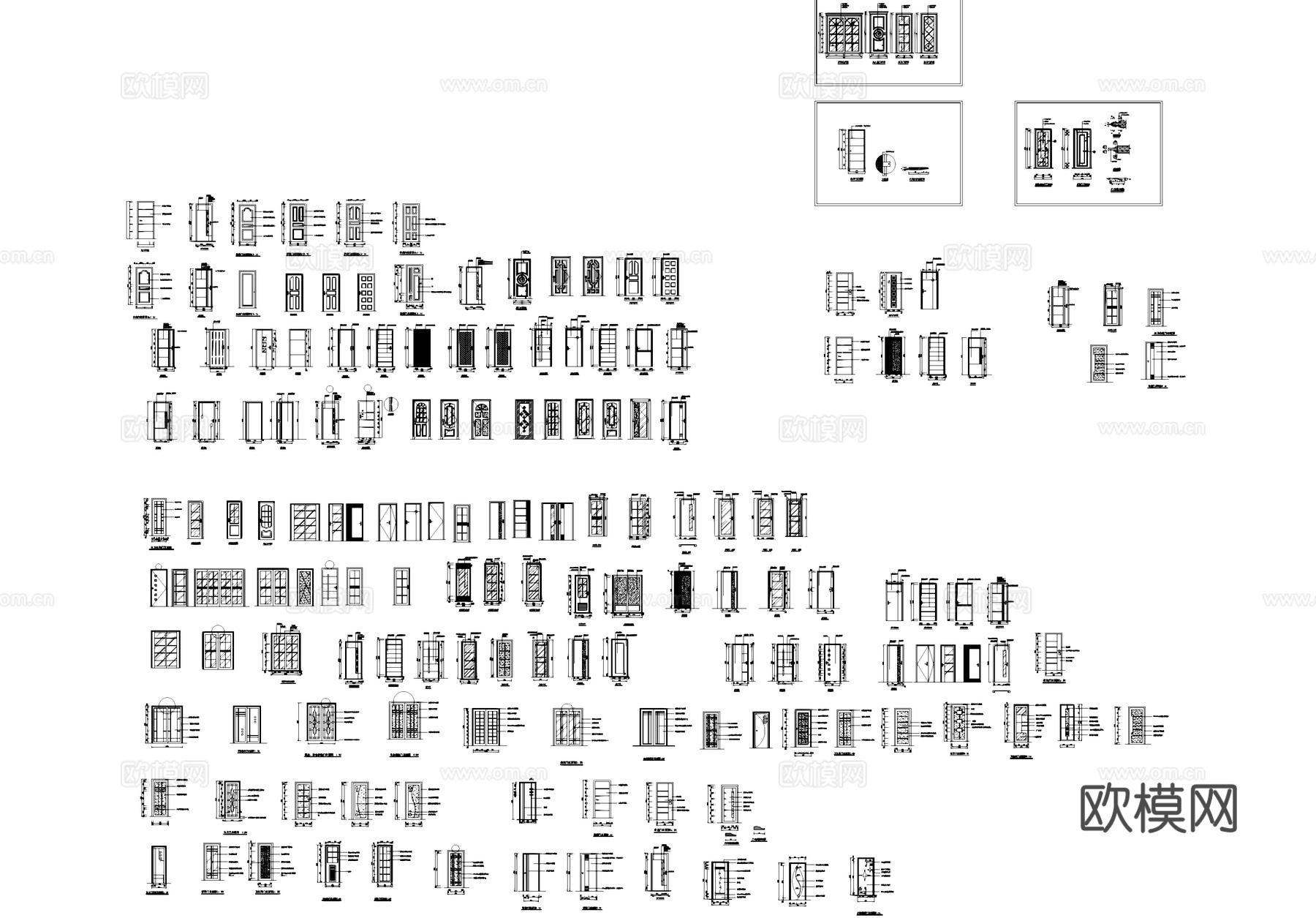 室内门立面图块CAD图库cad施工图
