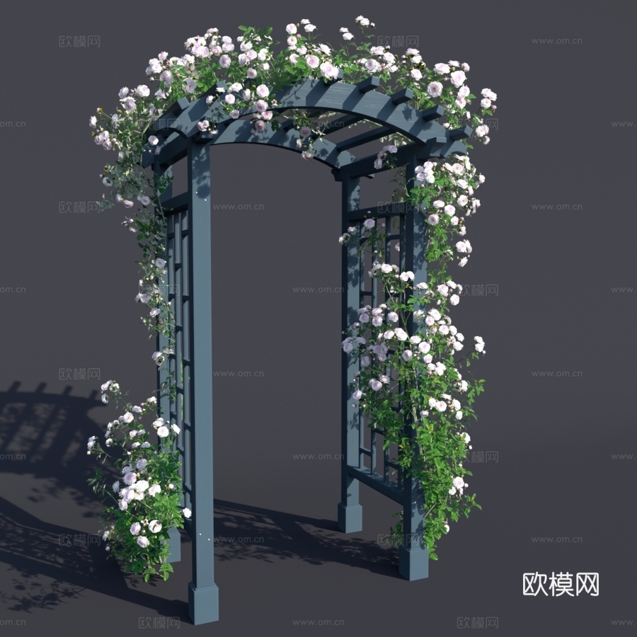 花园拱门 №3. 攀缘玫瑰3d模型下载（渲染图3）