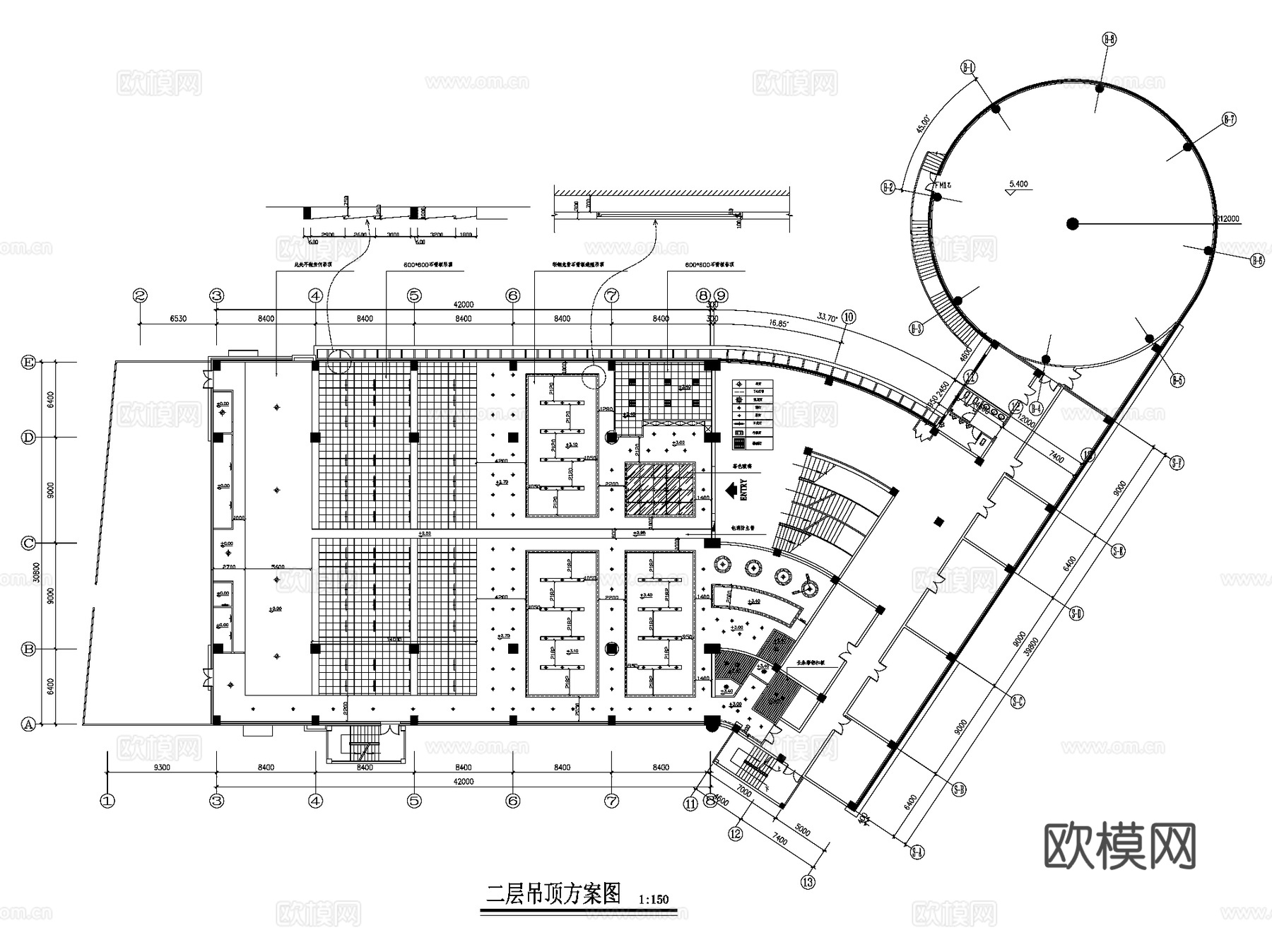 现代保龄球馆室内装饰运动场馆CAD施工图集cad施工图