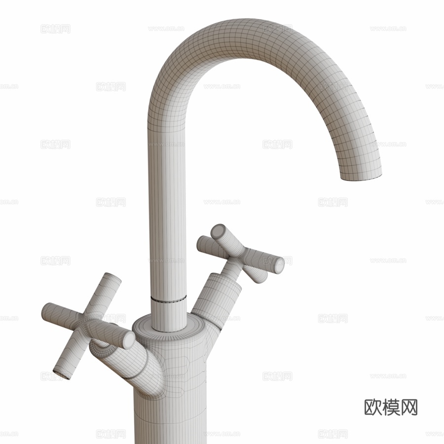 Exira单孔盆龙头带弹出式排水口3d模型下载（渲染图3）