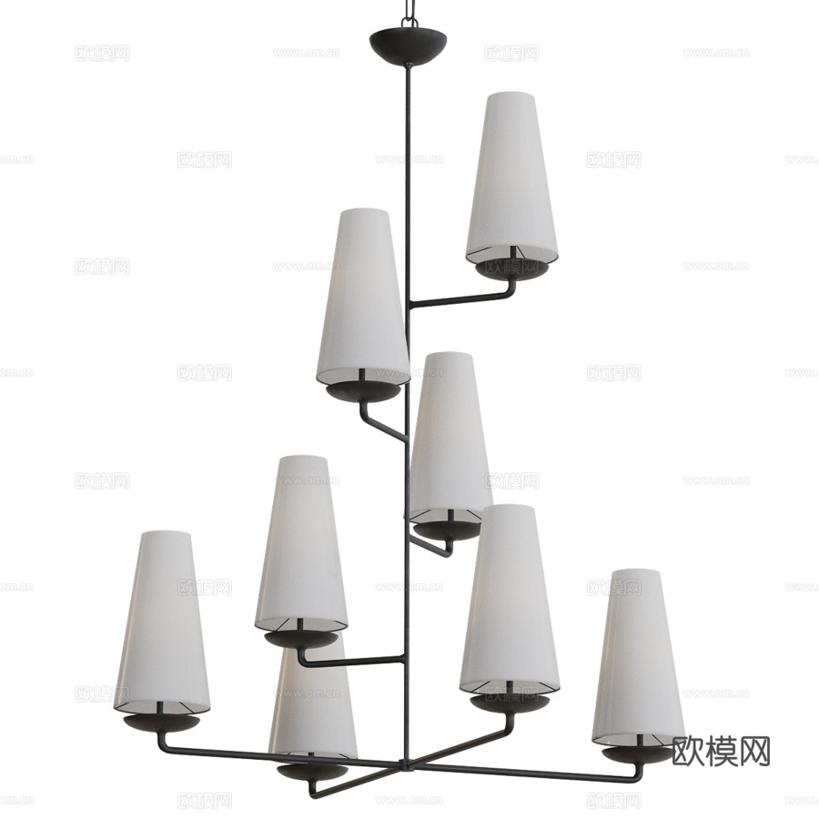 Fontaine垂直吊灯3d模型下载（渲染图2）