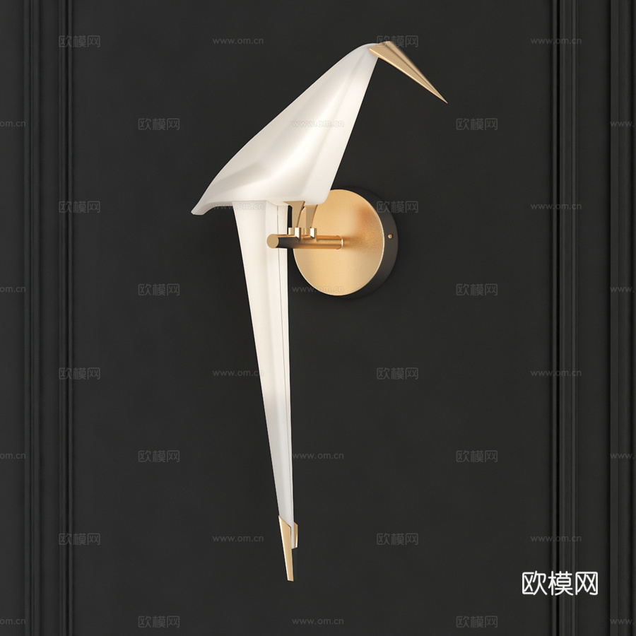 切尔设计的折纸鸟单灯壁灯 了解更多3d模型下载
