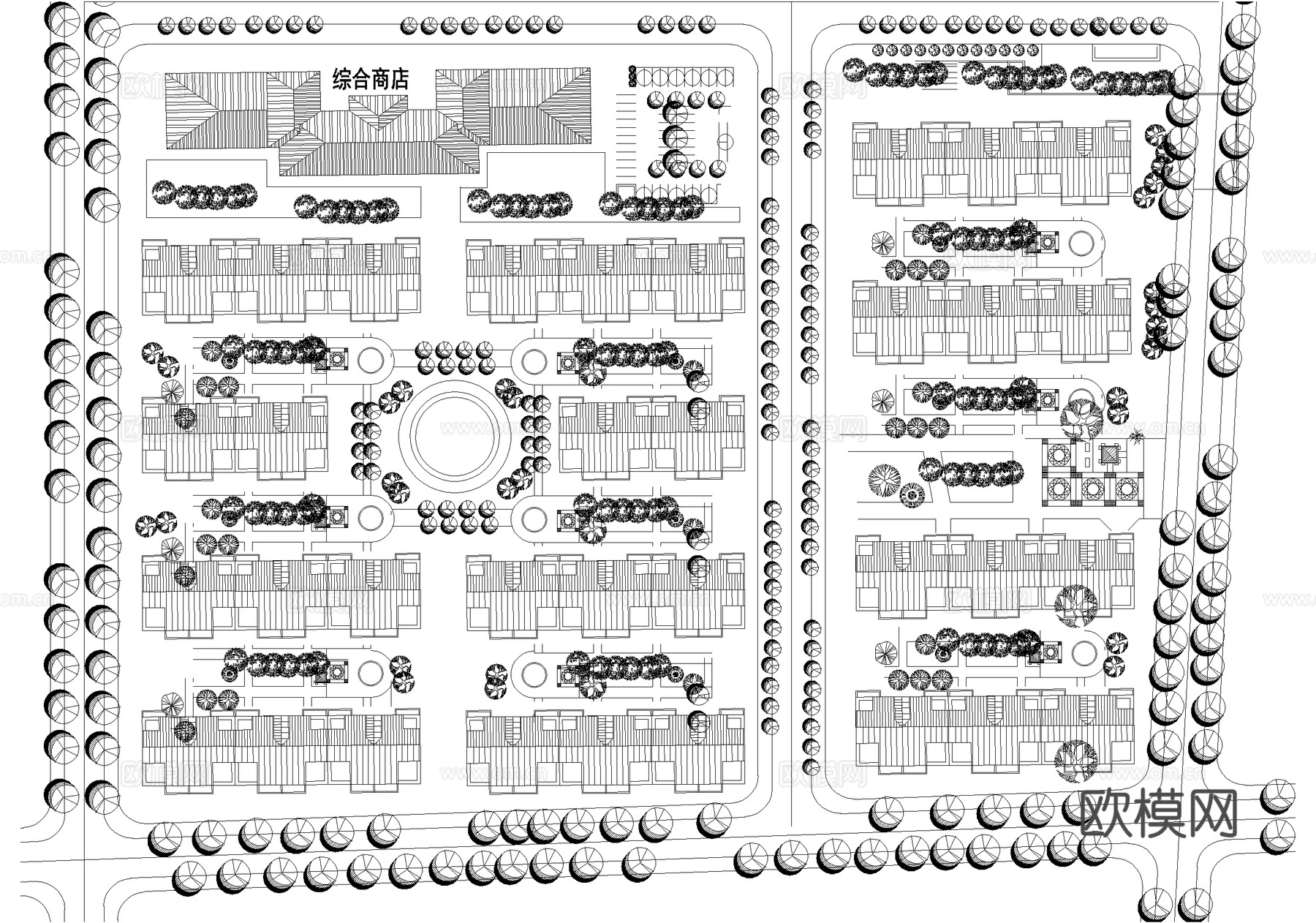 居住区规划住宅总平面图 乡村振兴改造cad施工图