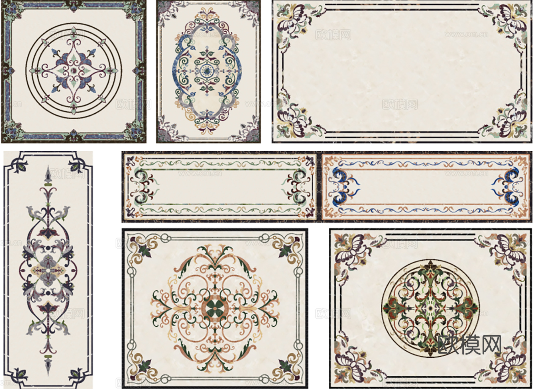 欧式地面拼花su模型