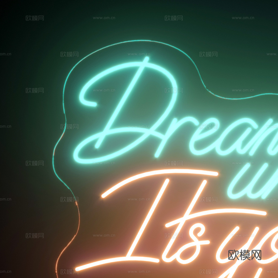 200款霓虹灯模块套装3d模型