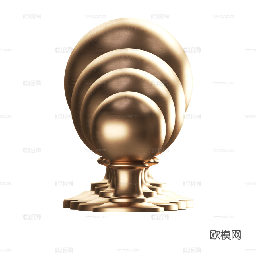 科茨沃尔德球形柜门旋钮3d模型下载（渲染图5）