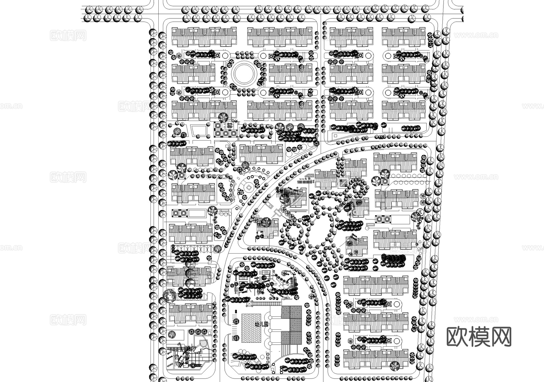 居住区规划住宅总平面图 乡村振兴改造cad施工图