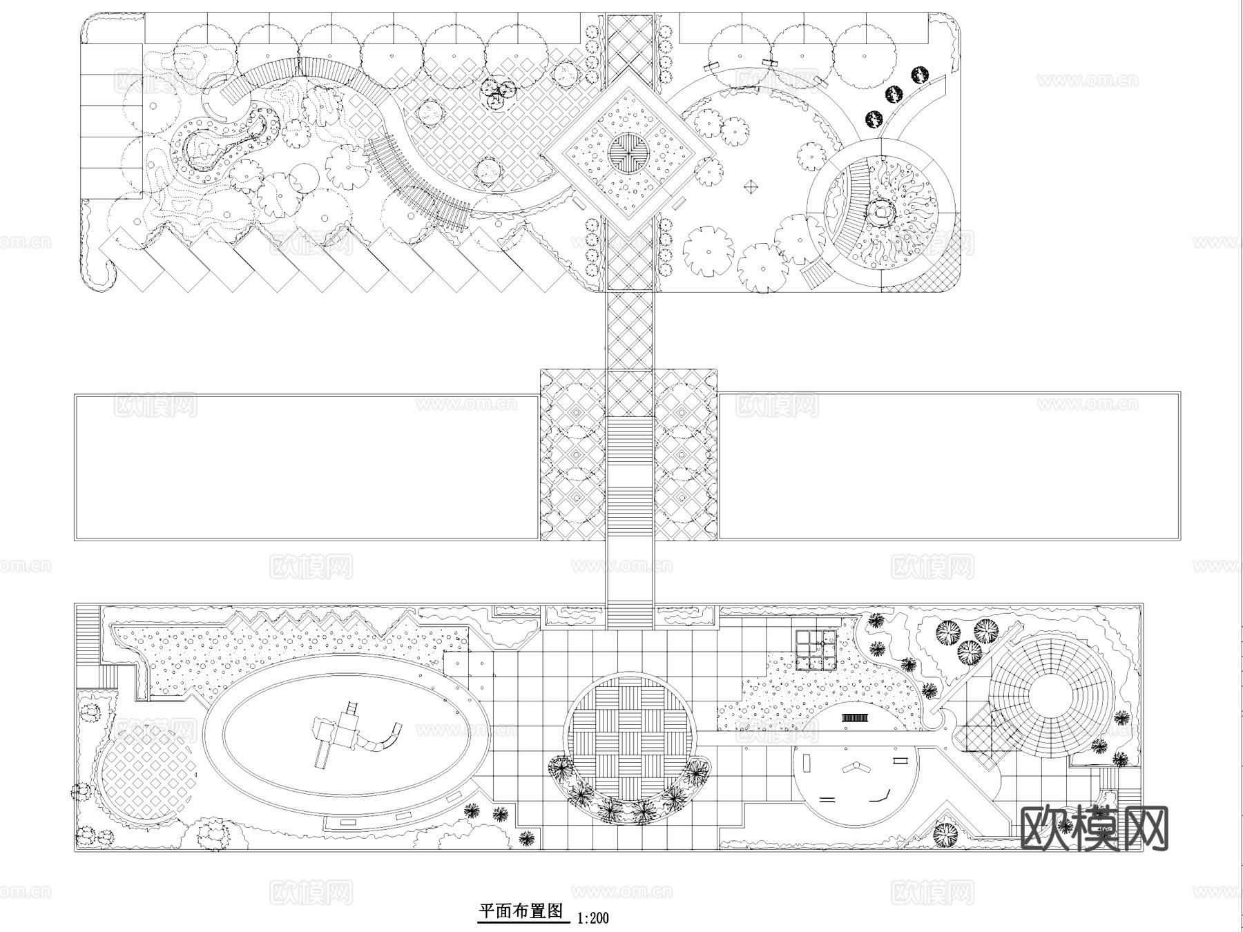 庭院景观及屋顶花园平面CAD施工图集cad施工图