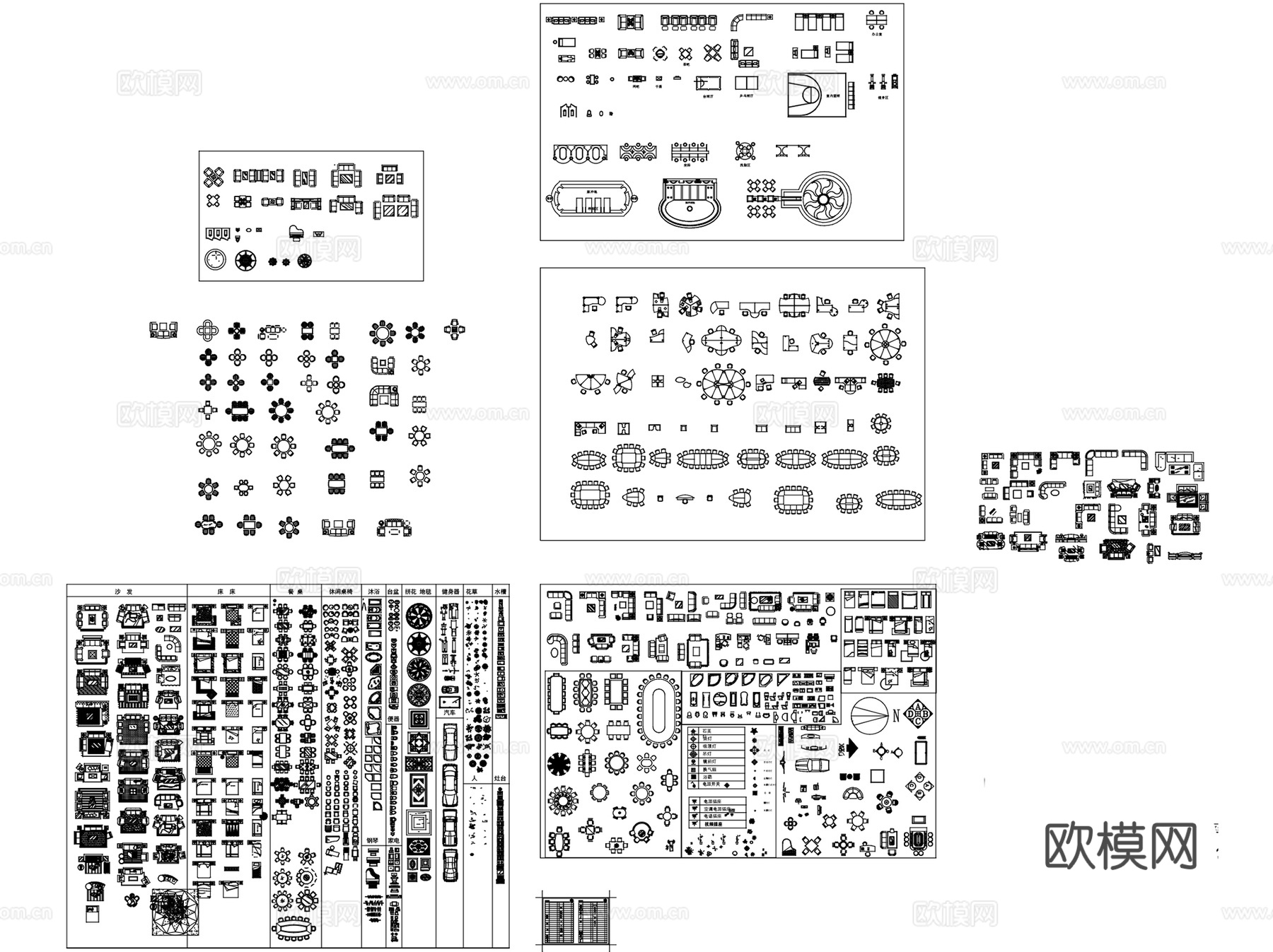 室内装饰家具CAD图块图库施工图集cad施工图