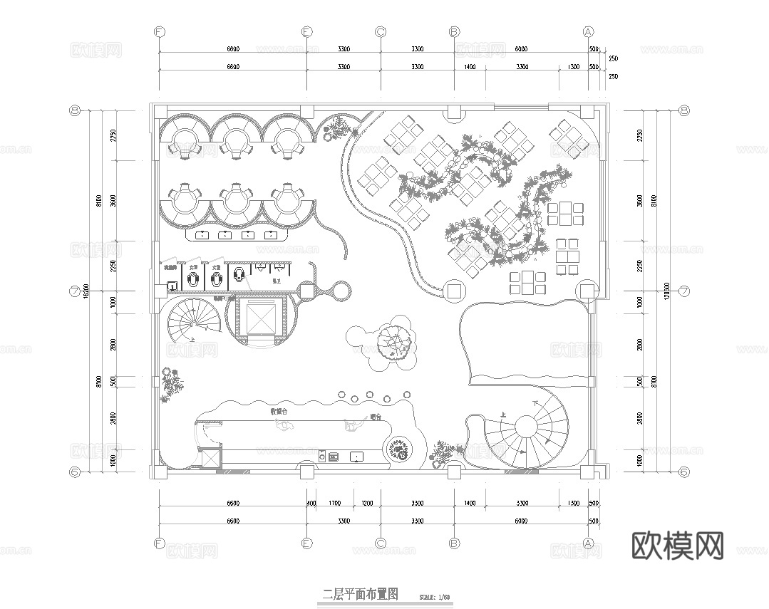 主题花店 最新全套施工图设计cad施工图