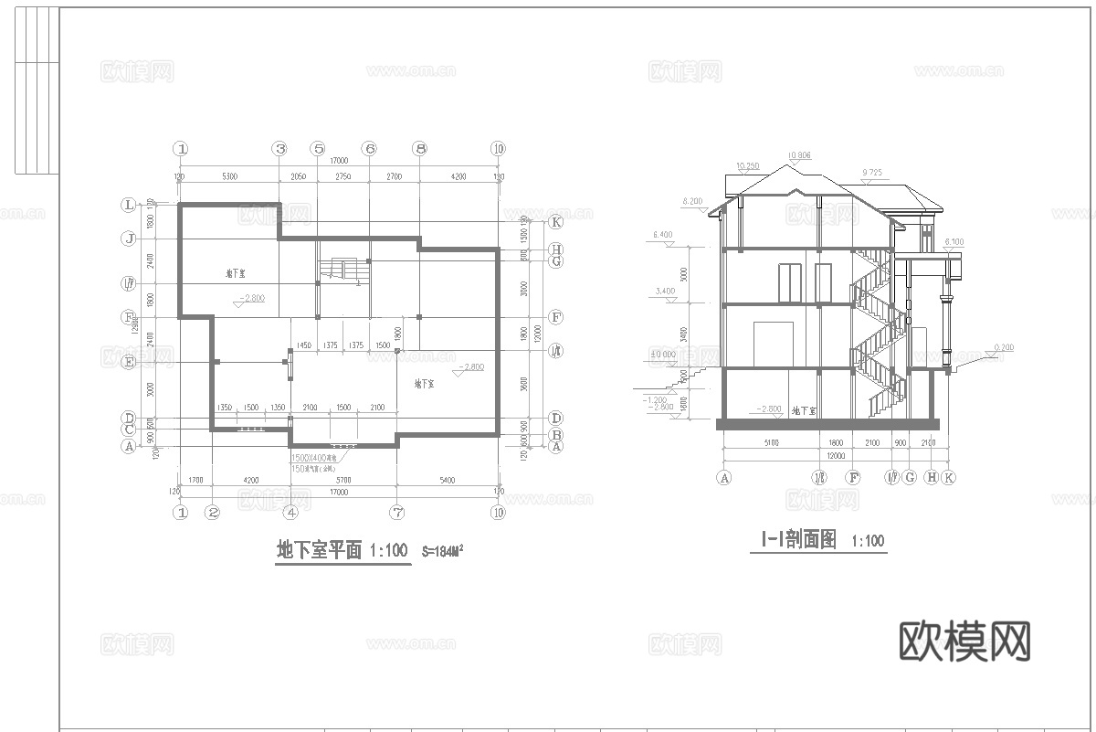 乡村自建房别墅建筑 最新全套施工图设计cad施工图