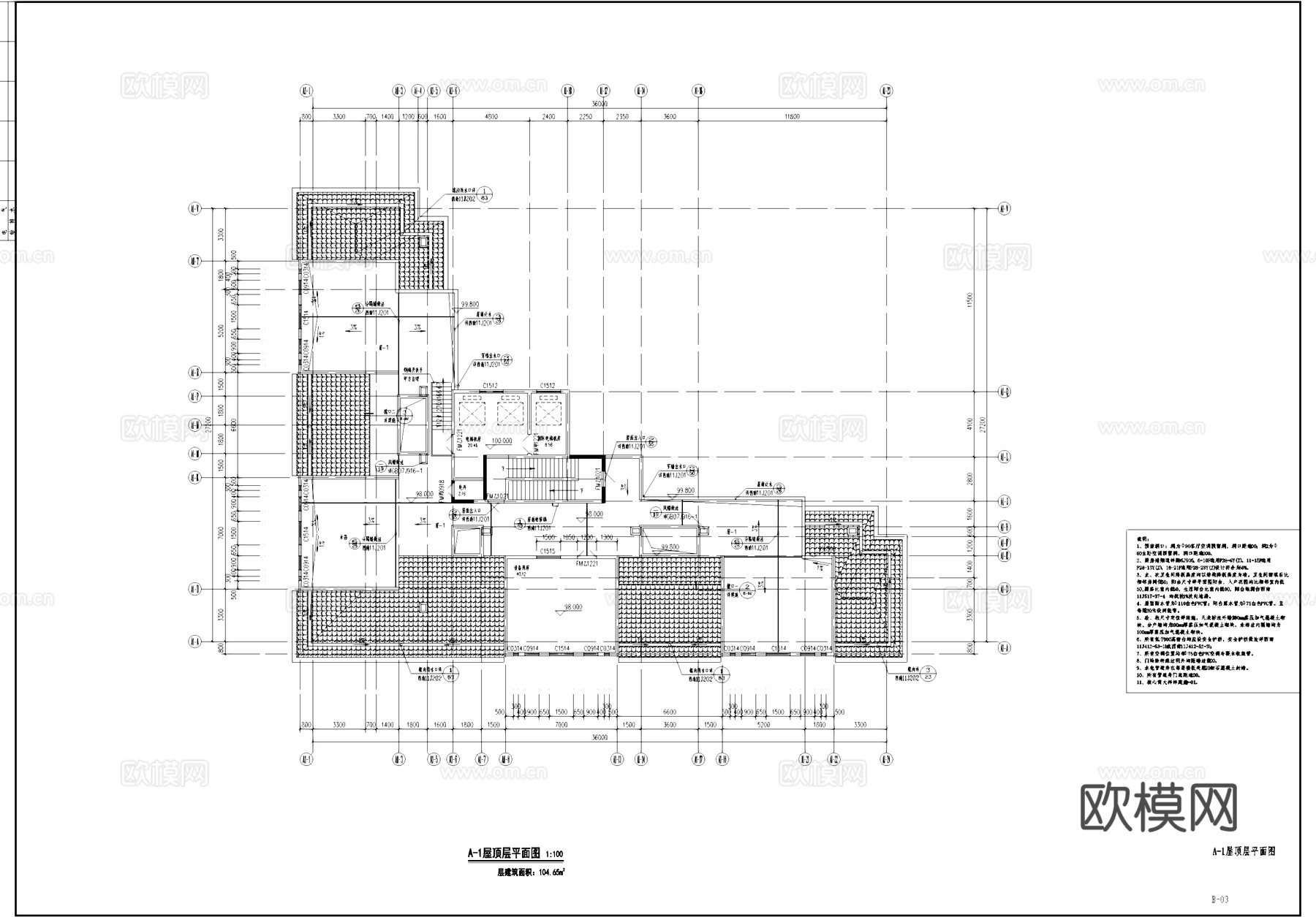 三梯八户高层居住建筑CAD施工图cad施工图