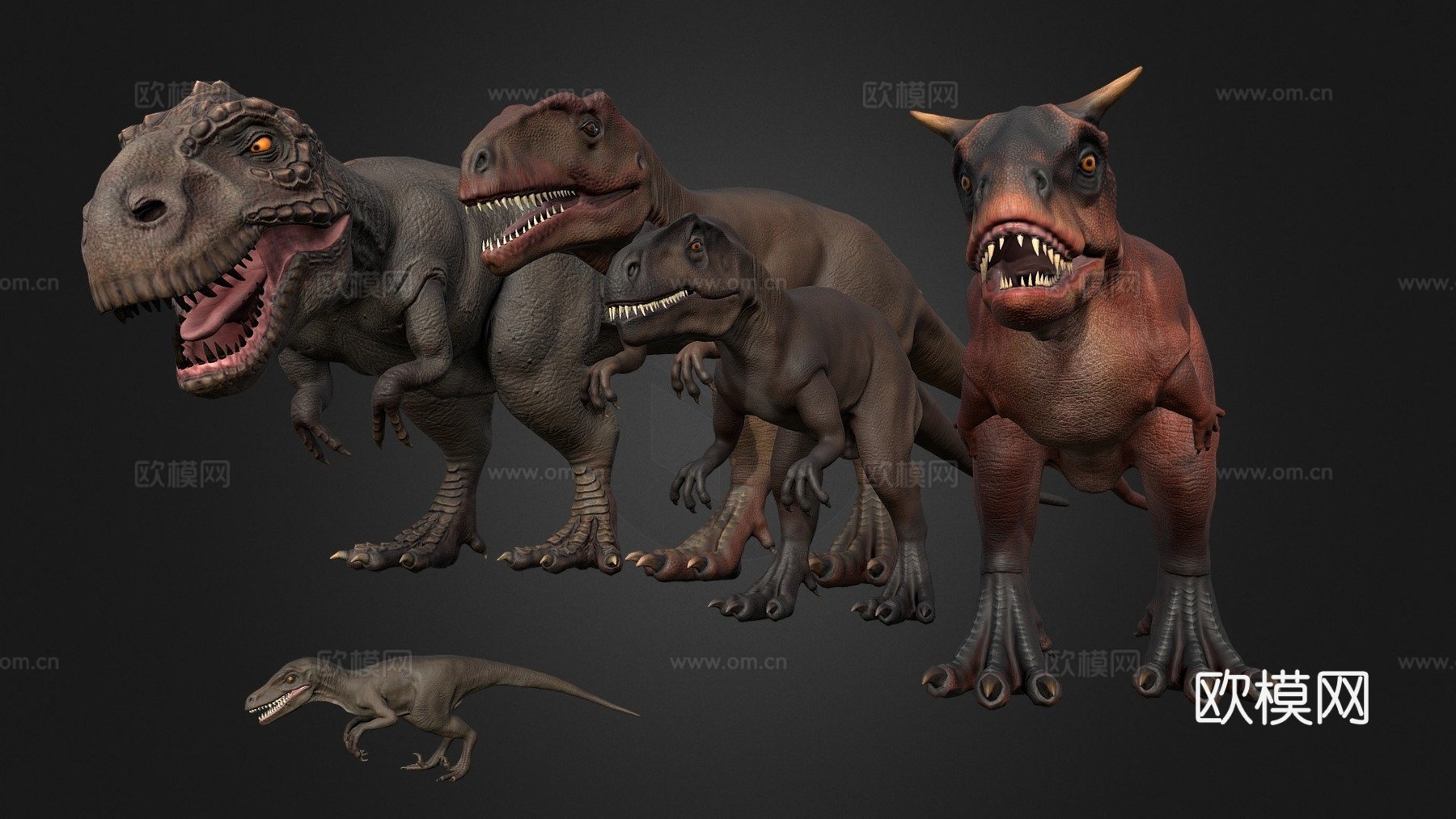 兽脚类恐龙包3d模型下载（渲染图1）