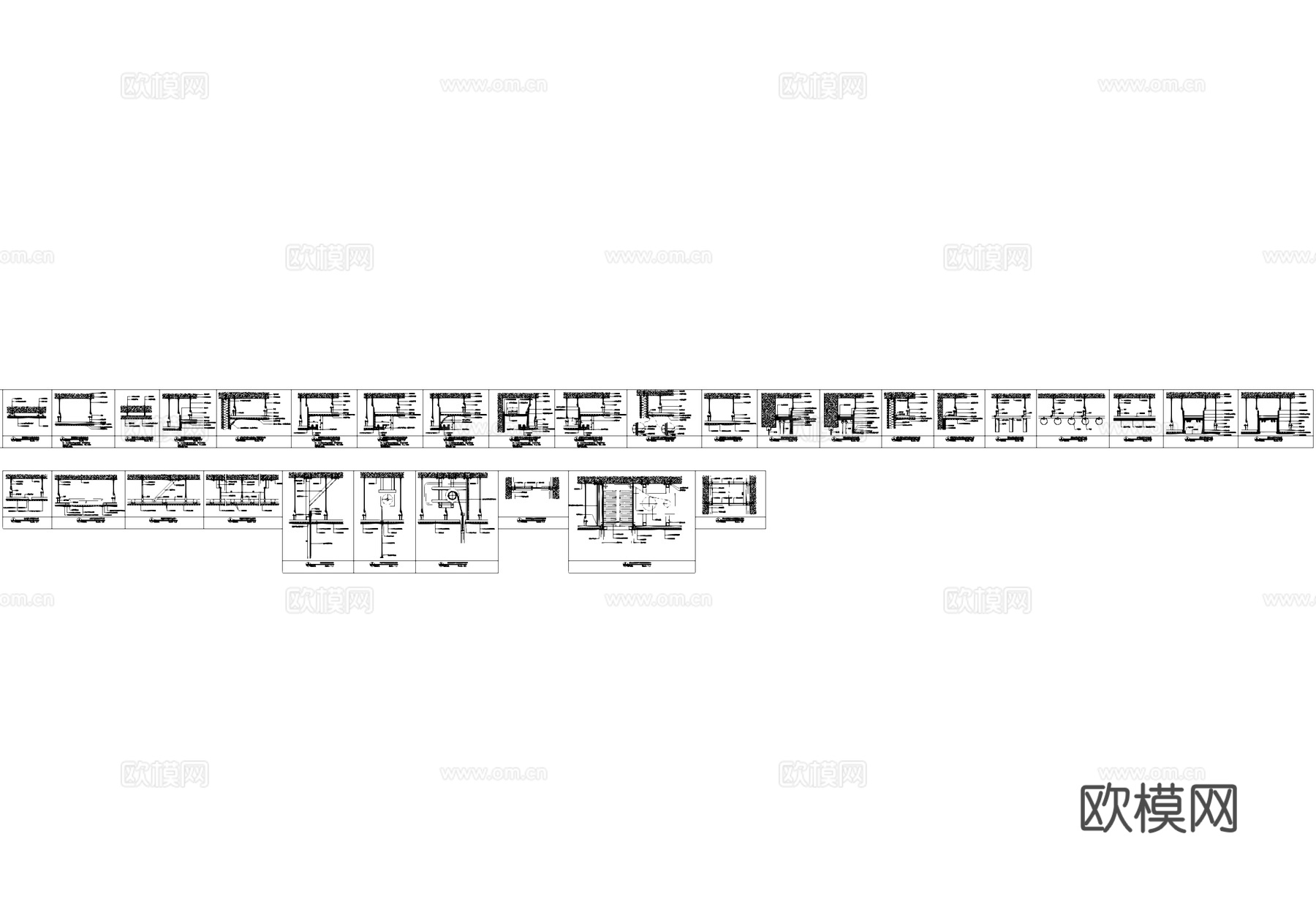 吊顶工艺做法节点大样CAD施工详图集cad施工图