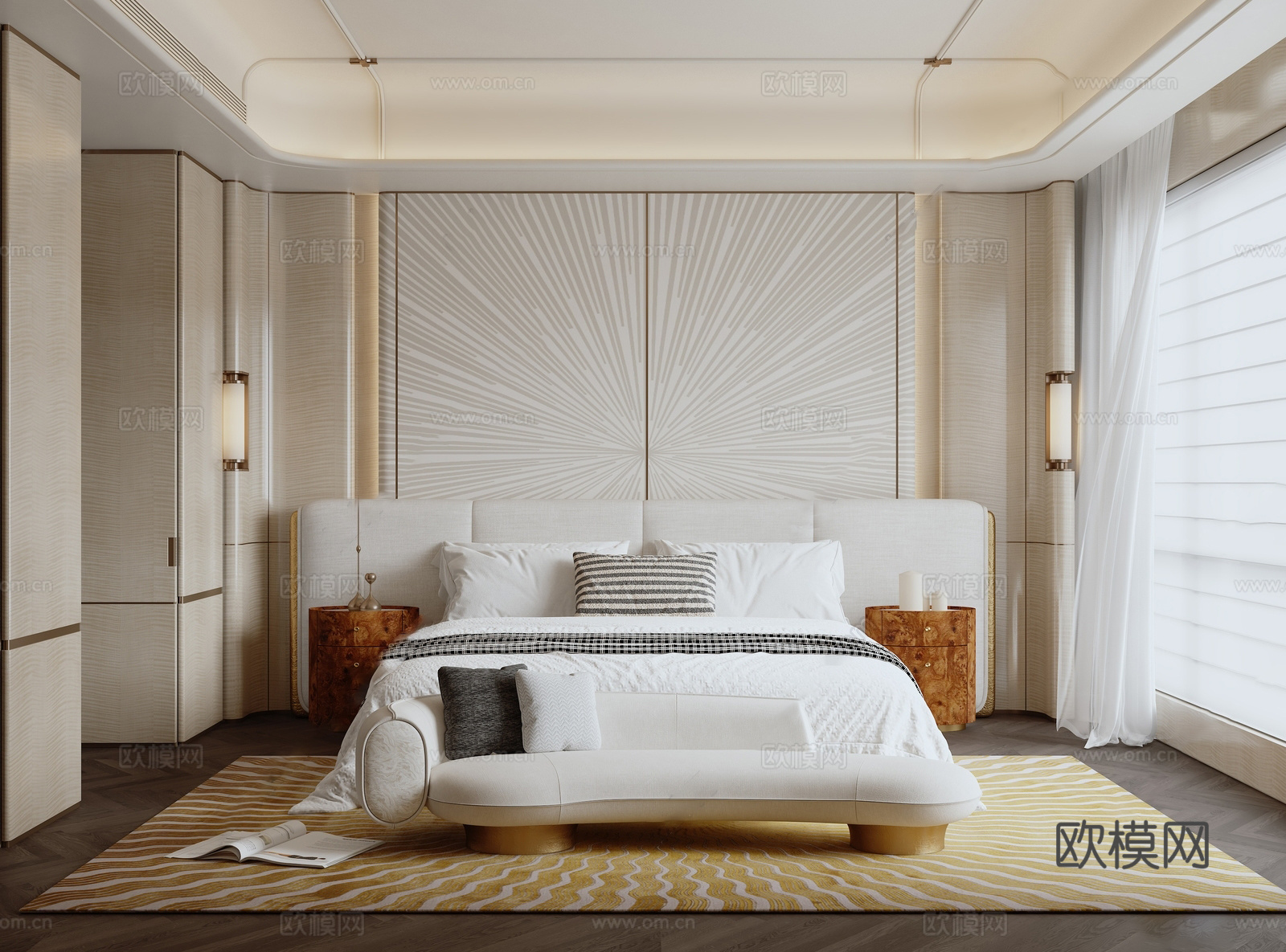 轻奢卧室3d模型下载