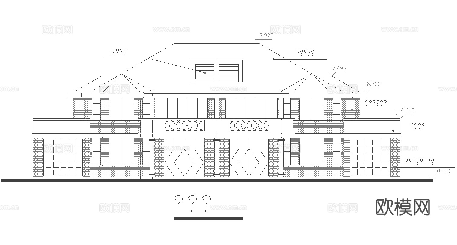 乡村自建房别墅建筑 最新全套施工图 效果图设计cad施工图下载（渲染图1）
