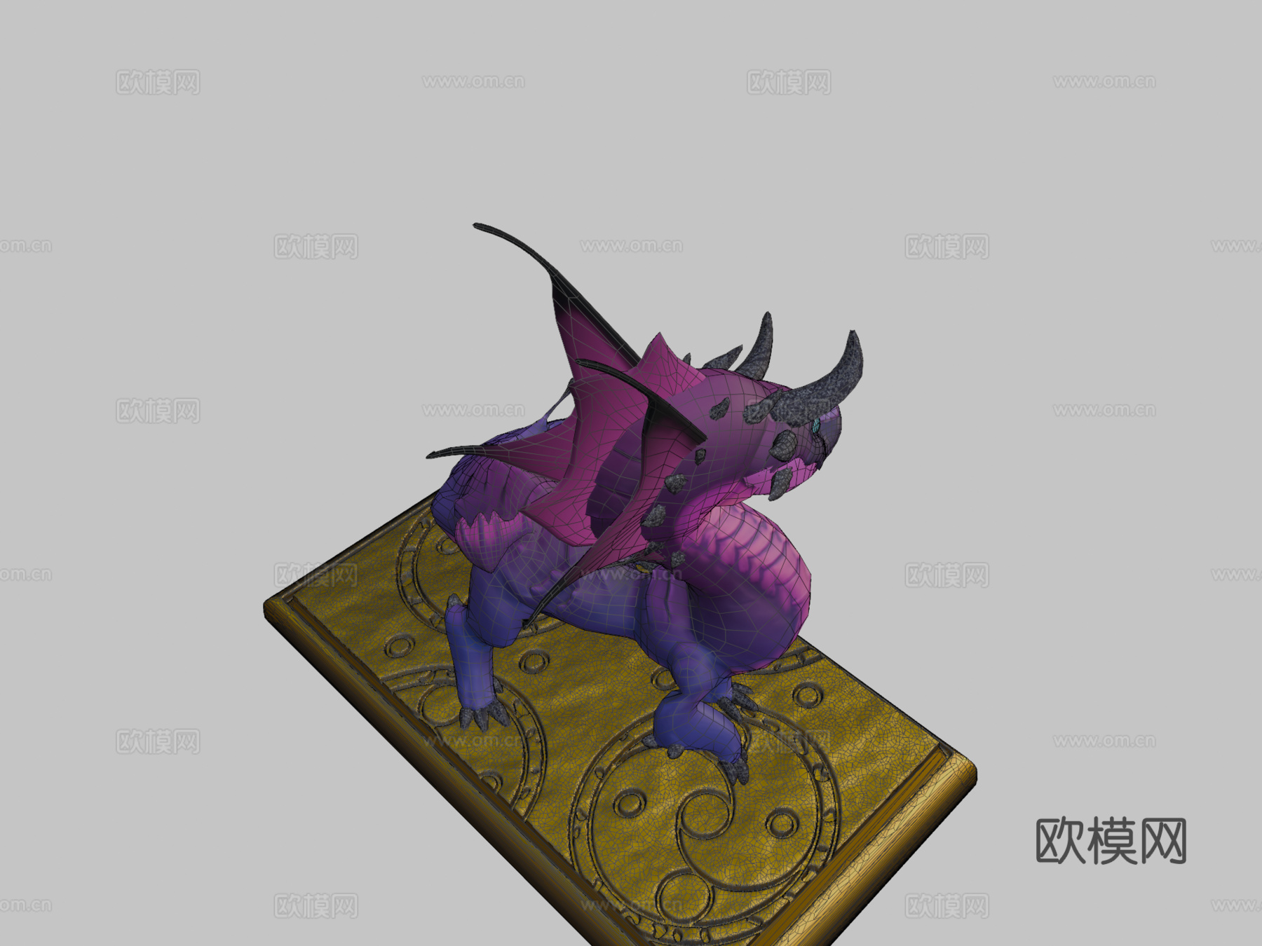 龙壁虎3d模型下载（渲染图2）