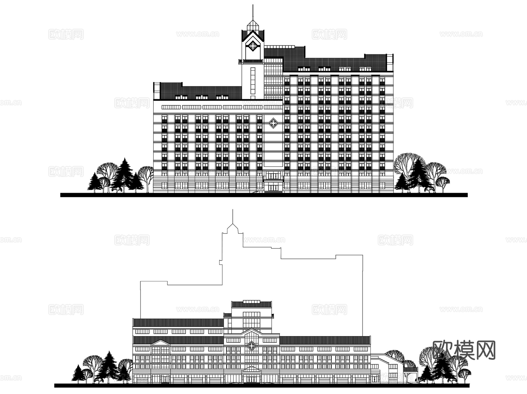 绍兴人民医院建筑CAD施工图集cad施工图