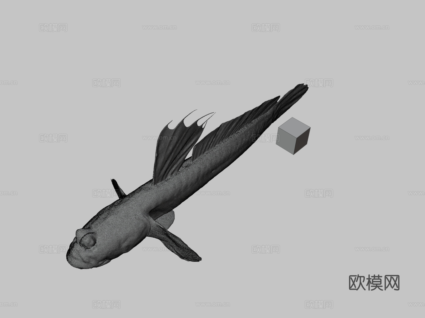 CC0 弹涂鱼   蓝点弹涂鱼3d模型下载（渲染图3）