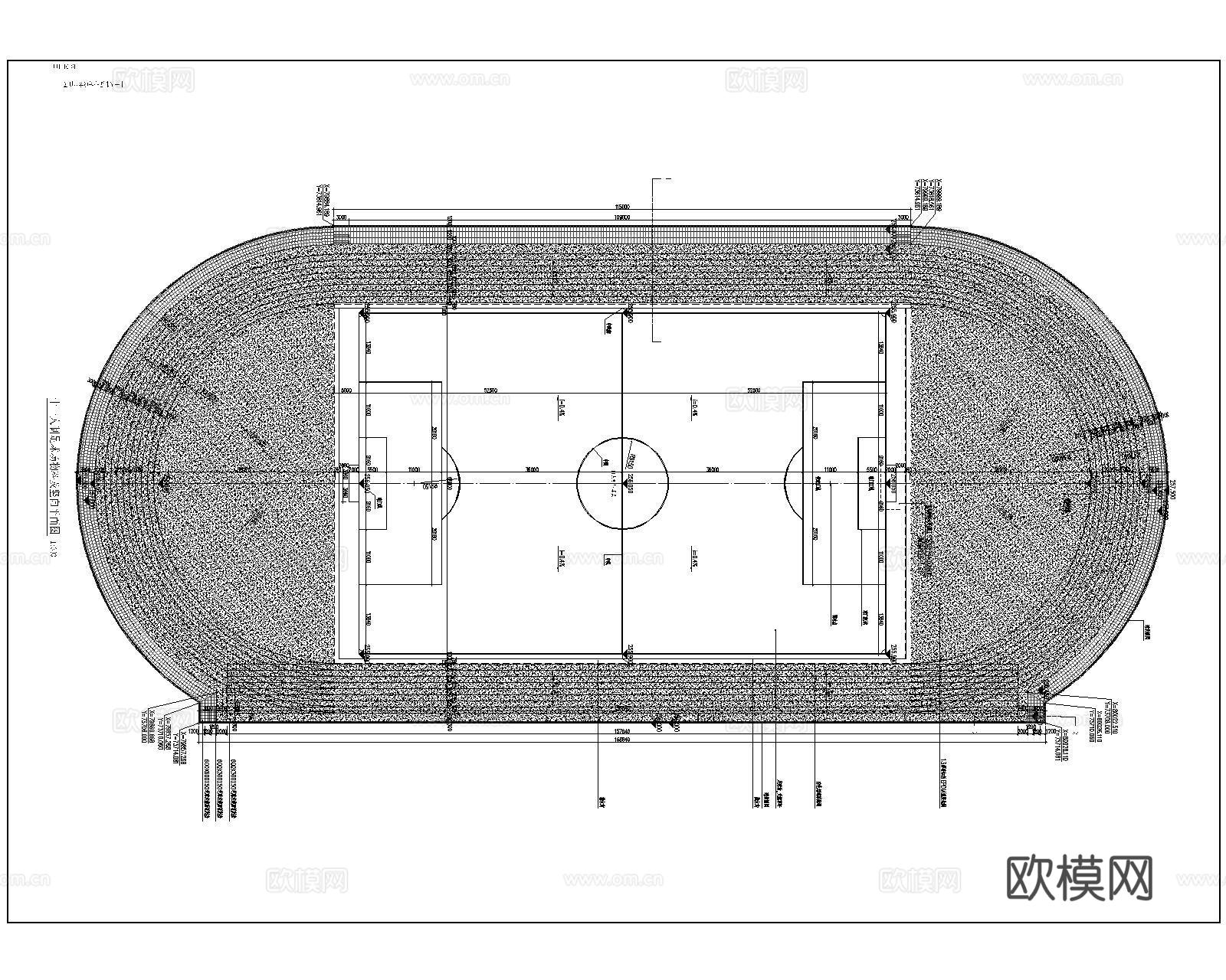 室外球场CAD施工图 篮球网球足球场cad施工图