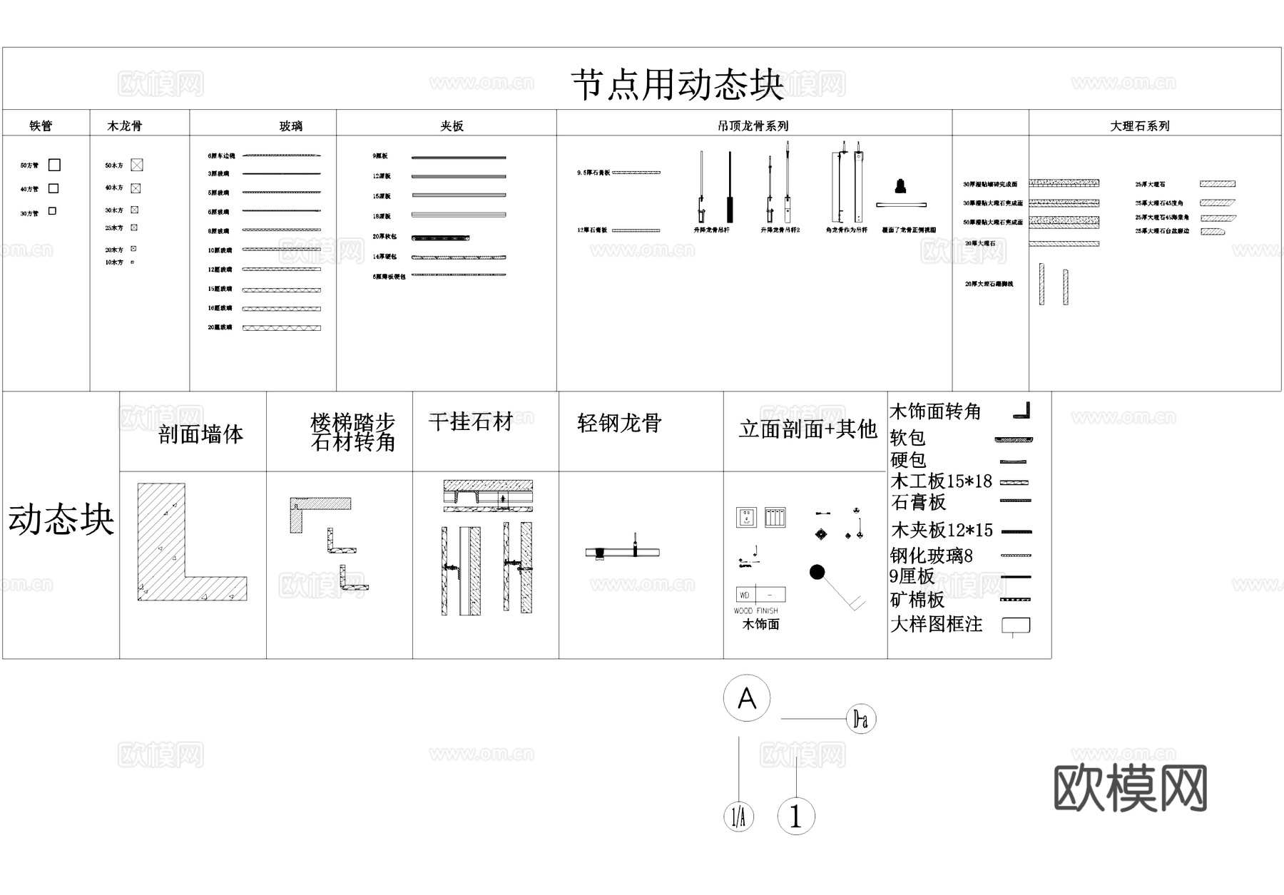 CAD动态图块cad施工图