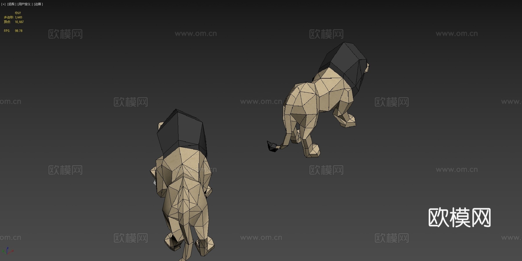 狮子3d模型下载（渲染图4）