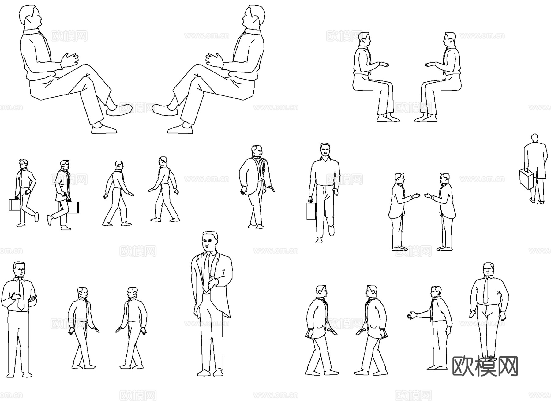 人物平立面CAD施工图图例合集cad施工图