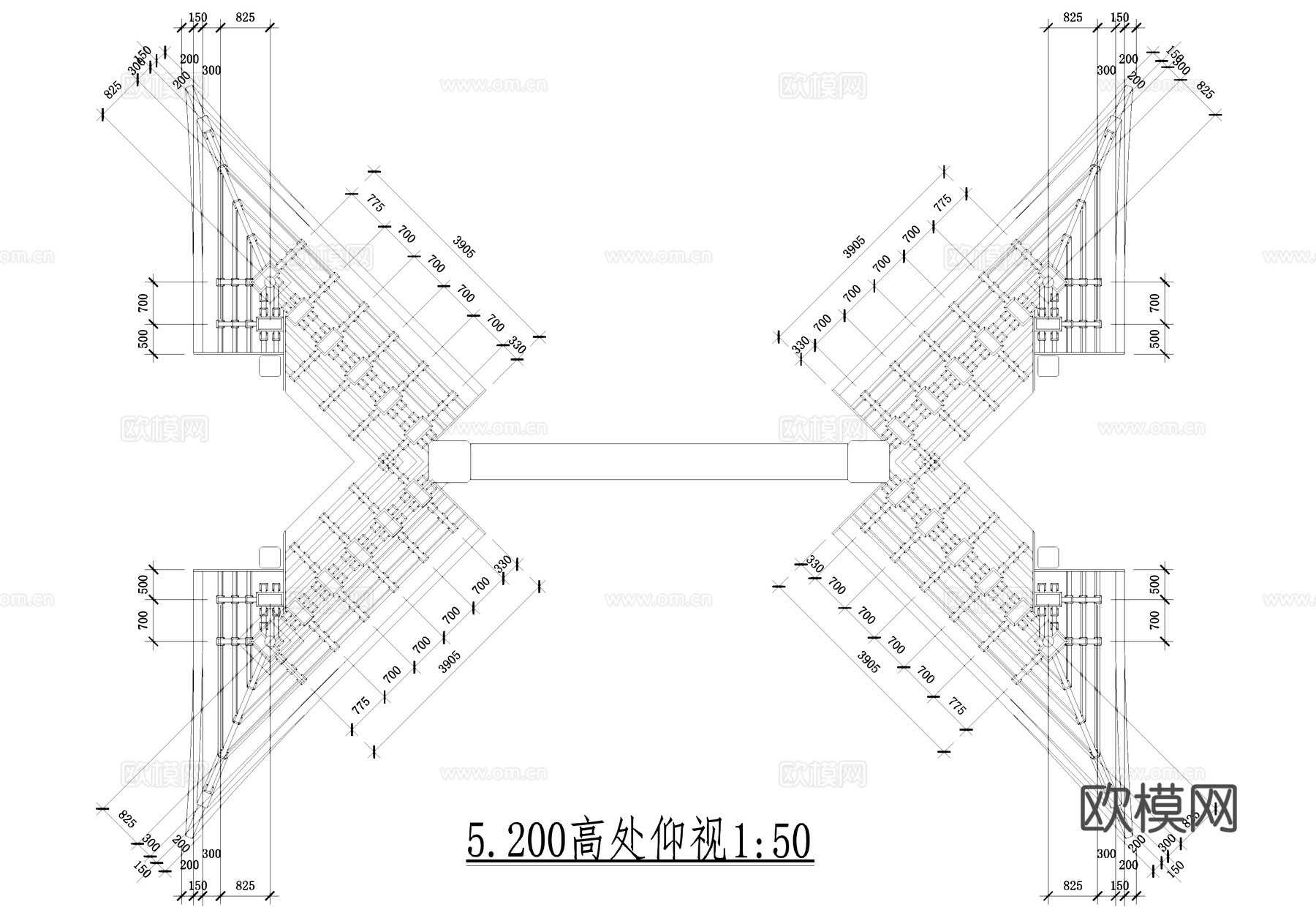 石柱木斗拱屋盖牌坊古建筑CAD施工图集cad施工图cad施工图