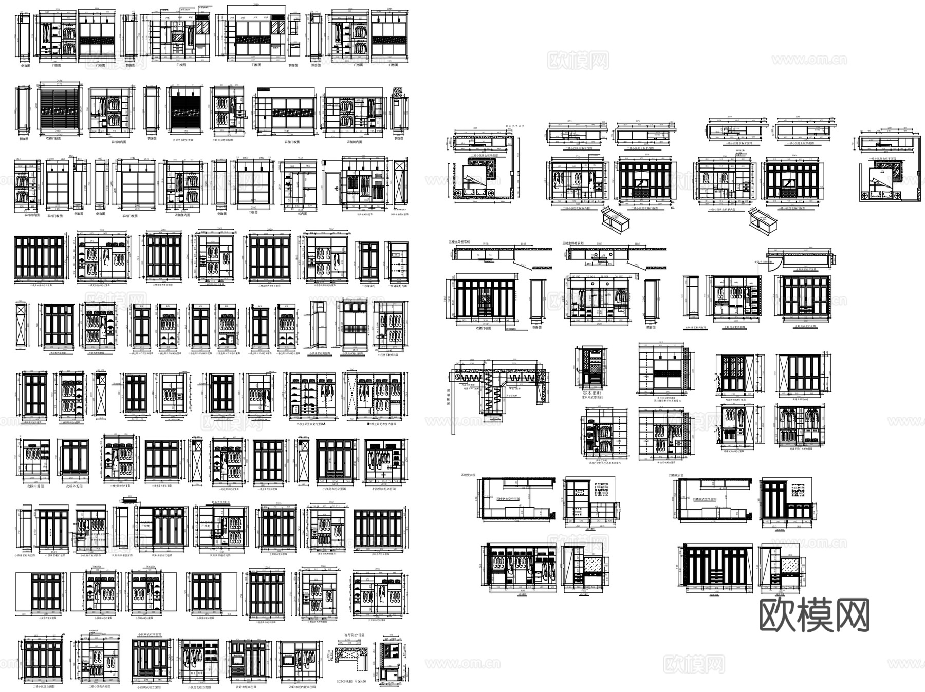 室内柜子衣柜鞋柜书柜酒柜家具图块CAD施工图集cad施工图
