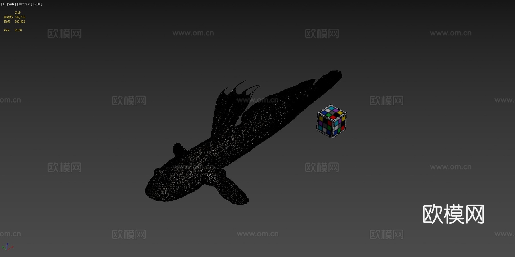 CC0 弹涂鱼   蓝点弹涂鱼3d模型下载（渲染图4）