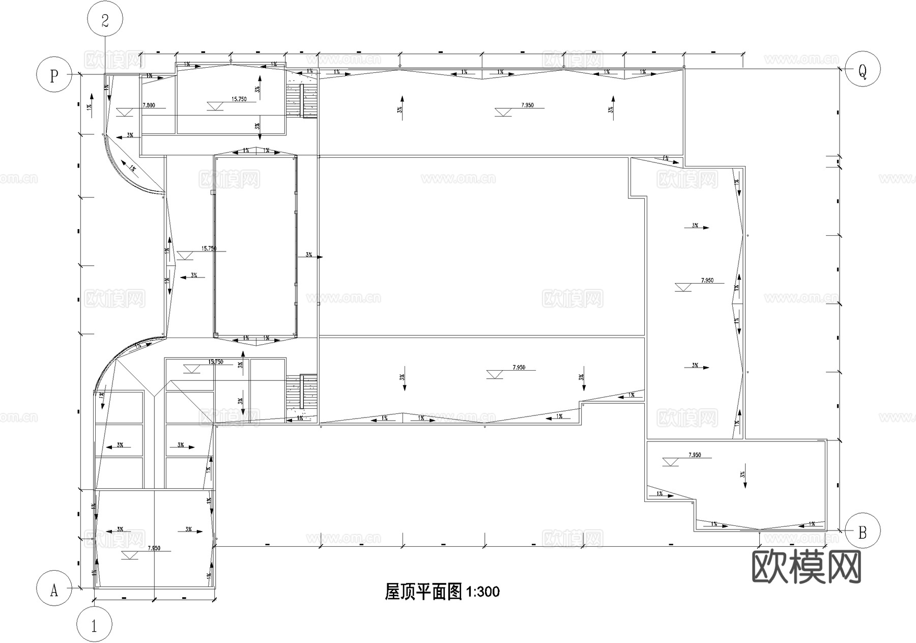 四层教学楼学校建筑cad施工图cad施工图