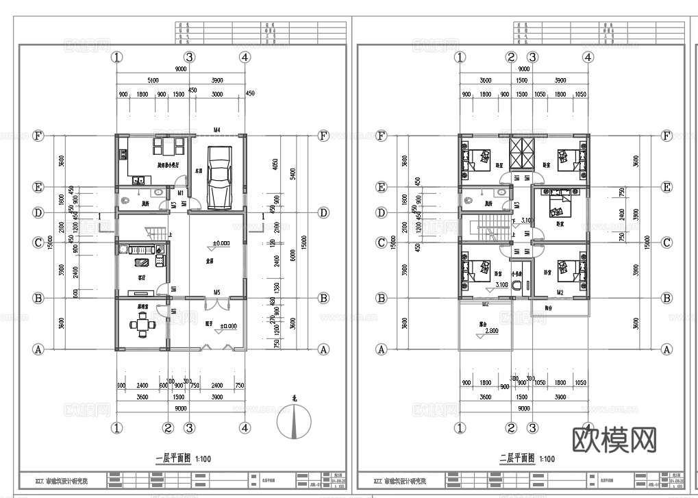 乡村自建房别墅建筑 最新全套施工图设计cad施工图