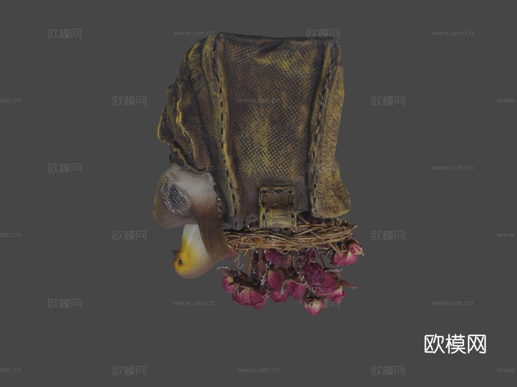 鸟与玫瑰3d模型下载（渲染图6）