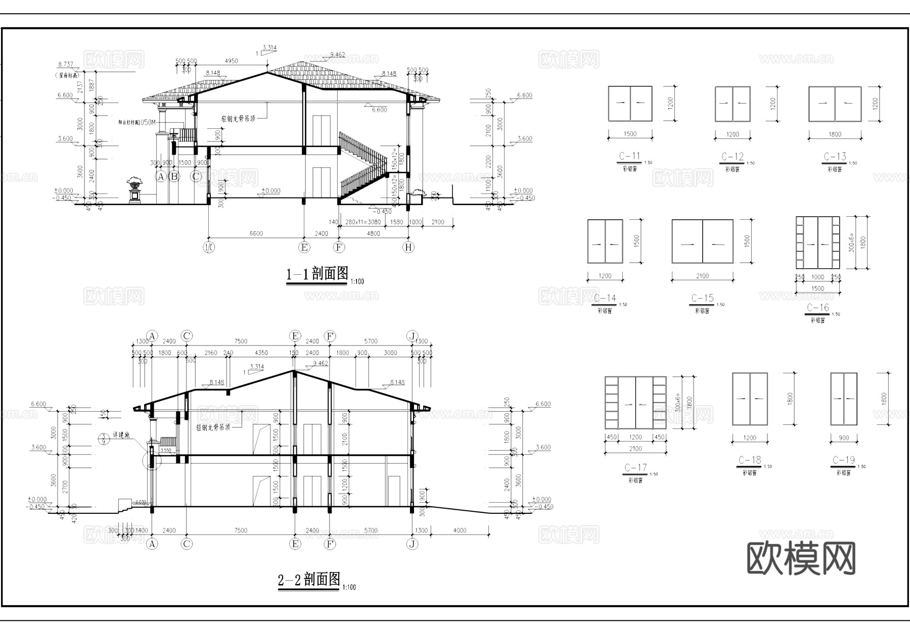 欧式风格幼儿园建筑CAD施工图cad施工图