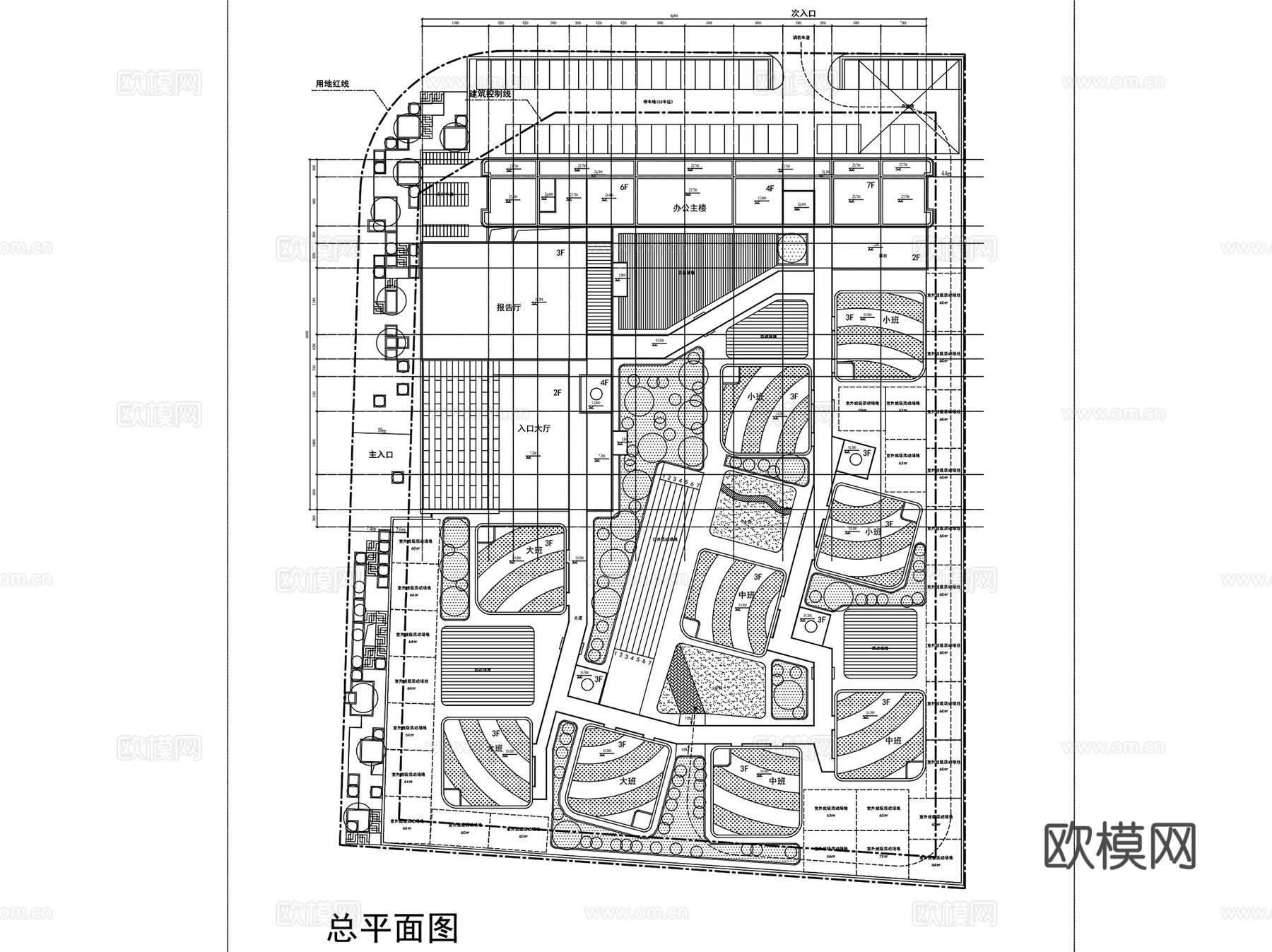昆山幼儿园建筑平面CAD施工图集cad施工图