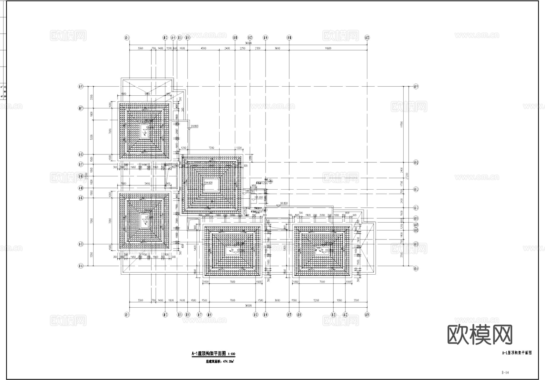 三梯八户高层居住建筑CAD施工图cad施工图