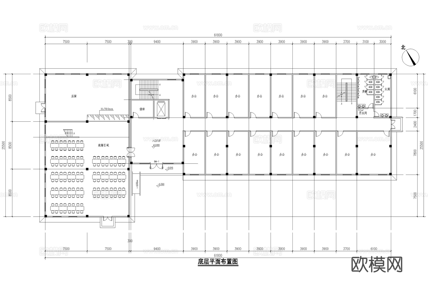 四层养老院敬老院建筑 老年服务中心综合办公楼cad施工图