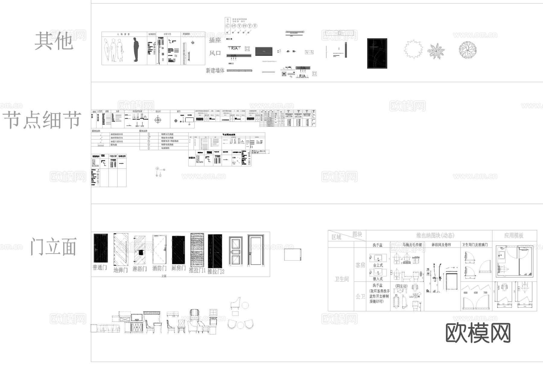 动态CAD图块cad施工图