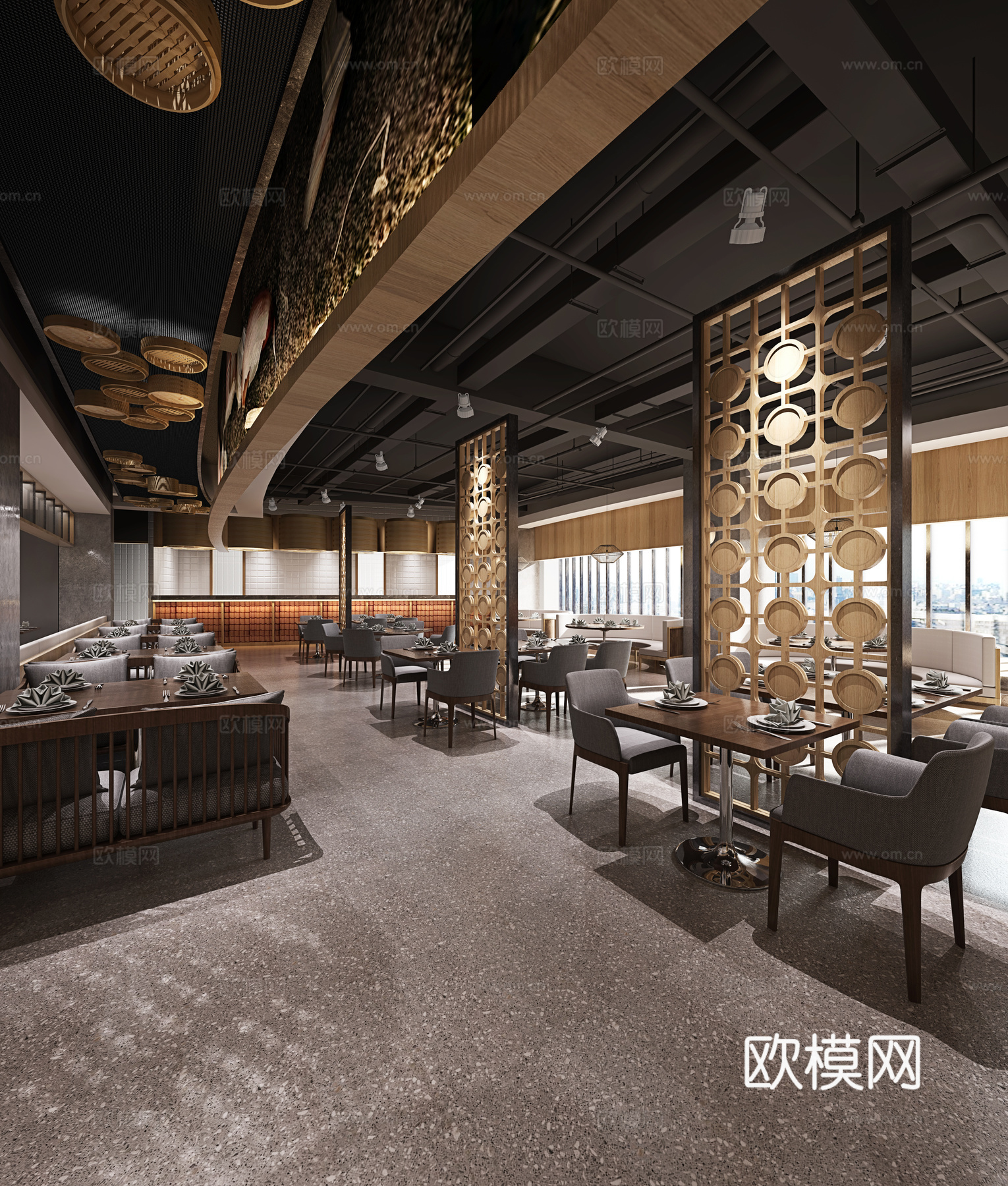 工装空间餐厅3d模型