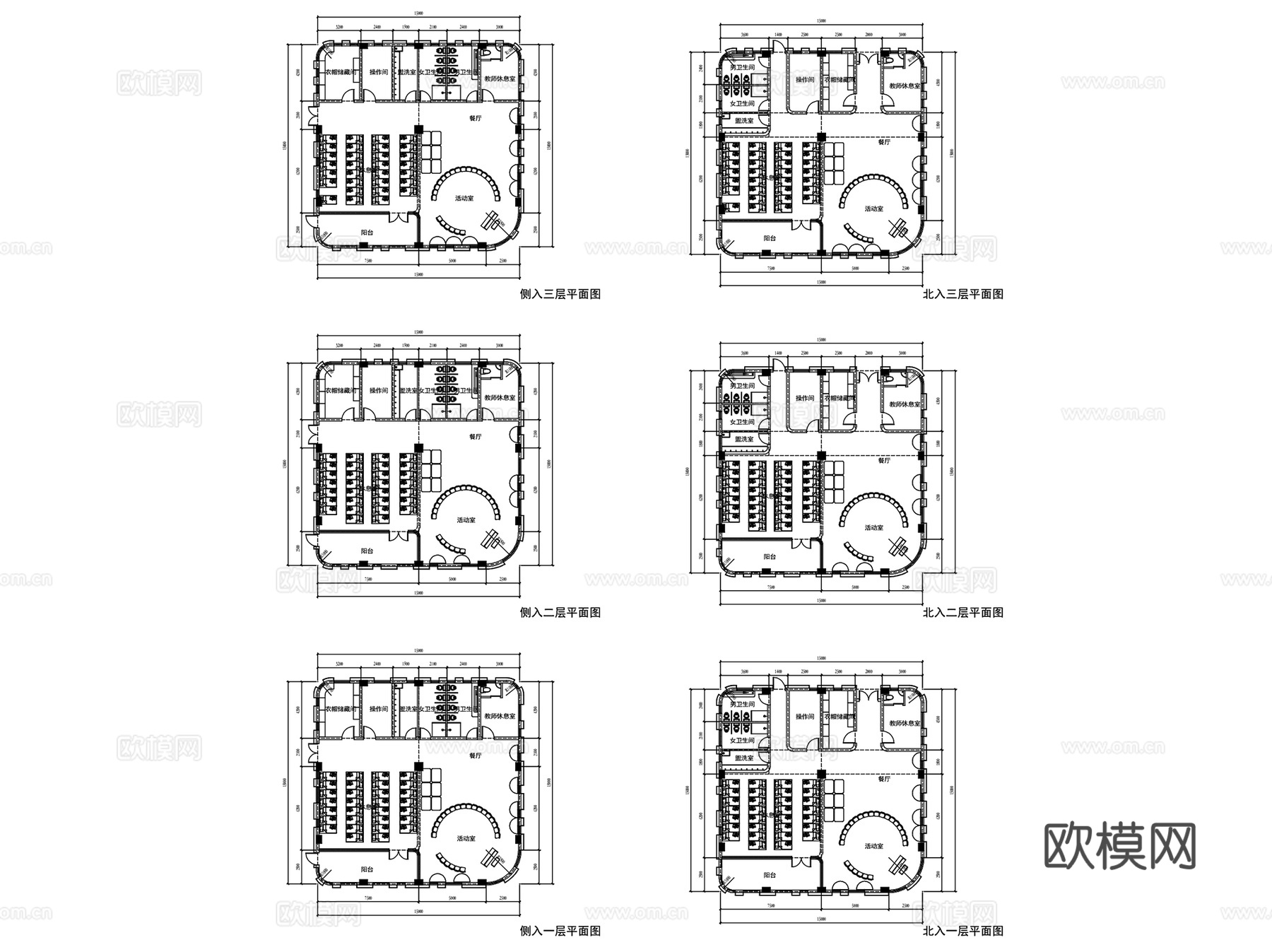 昆山幼儿园建筑平面CAD施工图集cad施工图